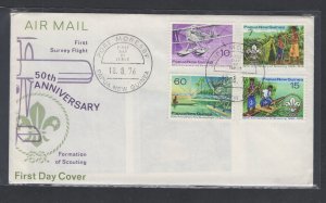 Papua New Guinea #437-40 (1976 Scouting set) unaddressed cachet FDC