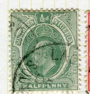 SOUTHERN NIGERIA;  1907 early Ed VII  issue fine used 1/2d. value