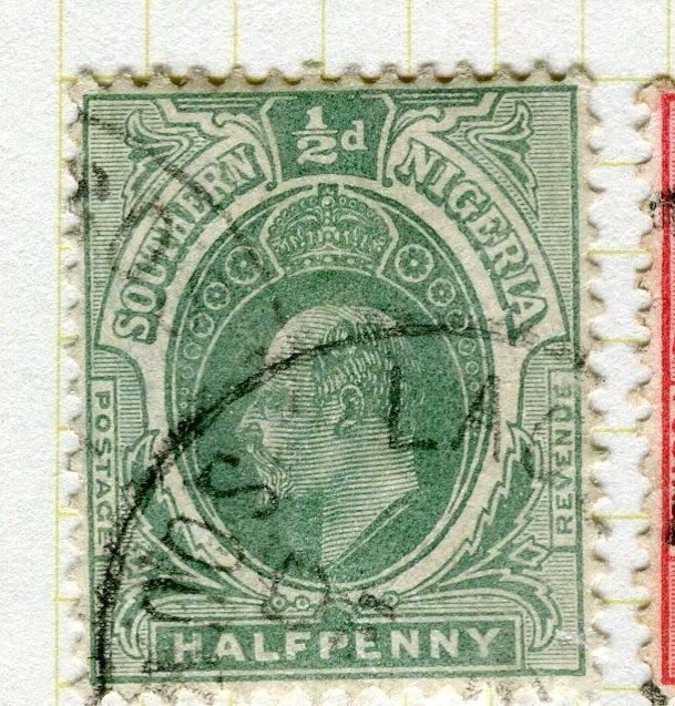 SOUTHERN NIGERIA;  1907 early Ed VII  issue fine used 1/2d. value