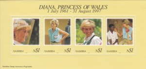Namibia # 909, Diana Princess of Wales, Souvenir Sheet, Mint NH, 1/2 Cat.
