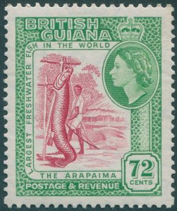 British Guiana 1962 72c carmine & emerald SG342a unused