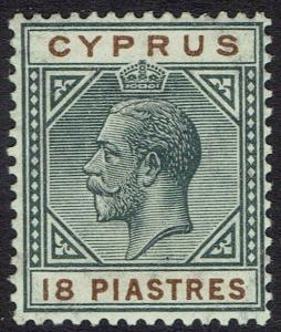 CYPRUS 1912 KGV 18PI WMK MULTI CROWN CA