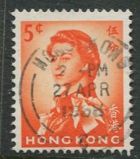 Hong Kong - Scott 203 - QEII - Definitive - 1962 - FU - Single 5c Stamp