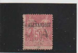 French Offices in Egypt (Alexandria)  Scott#  12a  Used  (1899 Overprinted)