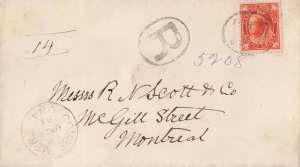 Canada 1898 8c Maple Leaf Registered Cover Combermere to Montreal 