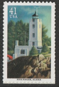 US 4147 Pacific Lighthouses Five Finger Alaska 41c single MNH 2007