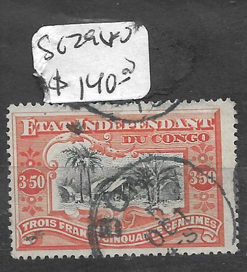 BELGIAN CONGO (P1602B) 3.50FR SC 19  VFU