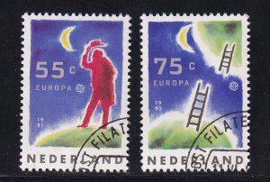 Netherlands #795-796   cancelled  1991  Europa  Europe in Space