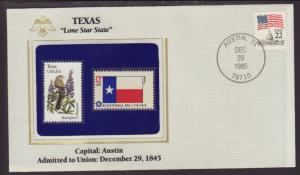 Texas,State Bird,Flower,Flag 1985 Cover BIN