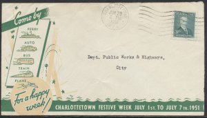 1951 Charlottetown PEI Festive Week Advertising Cover