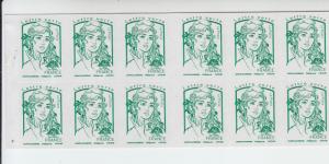 2016 France Marianne SA Green Stamp Bklt 12 (Scott NA) MNH