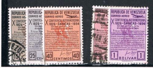 Venezuela C581-83; C85-86 Used Bolivars Manifesto (V0168)