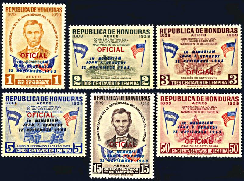 Honduras C325-C330, MNH, John F. Kennedy In Memorium