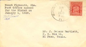 United States Florida Mount Plymouth 1930 4c-bar  1927-1937  Philatelic.