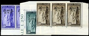 Trieste Zone A #42-44 Cat$130.50, 1949 European Recovery Plan, set of three, ...