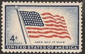 US 1094 Old Glory 4c single MNH 1957