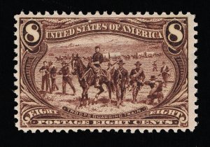 EXCEPTIONAL GENUINE SCOTT #289 F-VF MINT OG LH 8₵ TRANS-MISSISSIPPI EXPO ISSUE