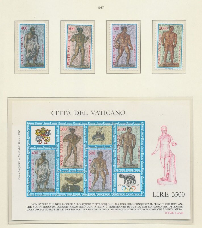 VATICAN - Scott 788-792   - MNH stamps & S/S  - 1987