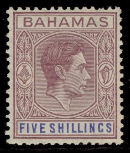 BAHAMAS GVI SG156a, 5s reddish lilac & blue , M MINT. Cat £5500. THIN STRIATED