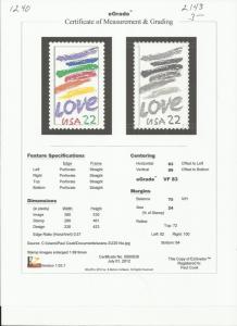 # 2143 MINT NEVER HINGED LOVE VF+