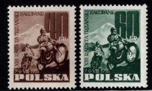 Poland Scott 693-694 MNH** 1955 Motorcycle Race set