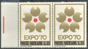 VATICAN CITY #479 - MINT NH PAIR - 1970 - VAT012