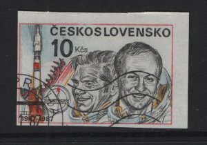 Czechoslovakia #2653a cancelled 1987 cosmonauts imperf. 10k