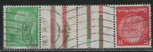Germany Scott # 392, 406, 2 label, used, tete beche, Mi# KZ17