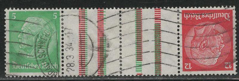 Germany Scott # 392, 406, 2 label, used, tete beche, Mi# KZ17