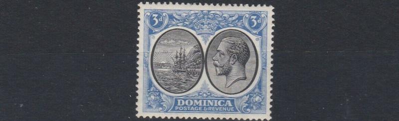 DOMINICA  1923 - 33   S G  79    3D   BLACK  &  ULTRAMARINE           MH  