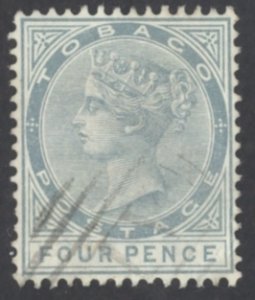 Tobago Sc# 20 Used (d) 1885 4p gray Queen Victoria