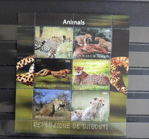 Republik de DJibuti 2011,block Amimals