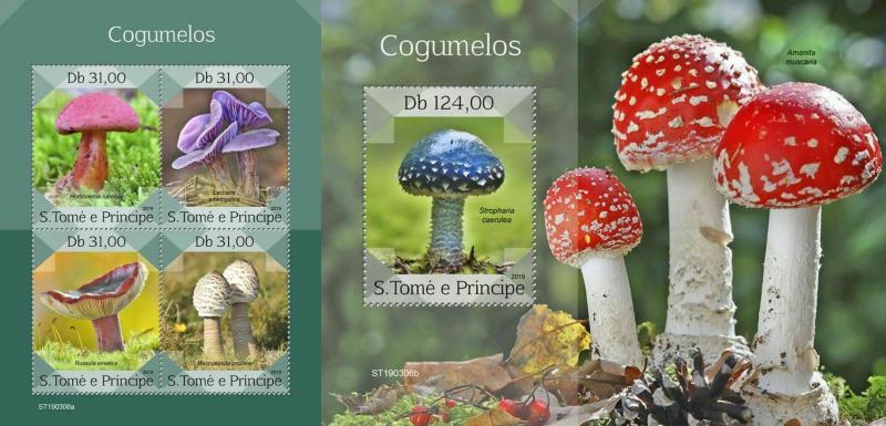 Z08 ST190306ab Sao Tome and Principe 2019 Mushrooms MNH ** Postfrisch