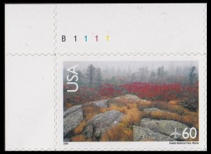 US C138 Airmail Acadia National Park 60c plate single UL (1 stamp) MNH 2001