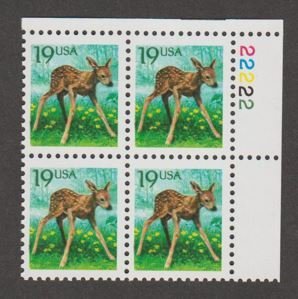 U.S. Scott #2479 Deer Stamp - Mint NH Plate Block