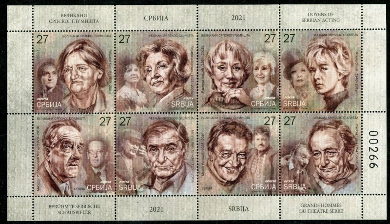 1591 - Serbia 2021 - Doyens of Serbian Acting - MNH Sheet