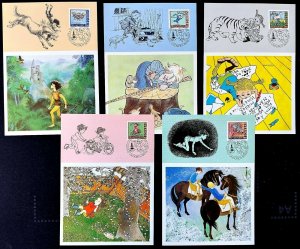 32-36 Sweden 1986 maxicards Astrid Lindgren children's books Scott 1631-15