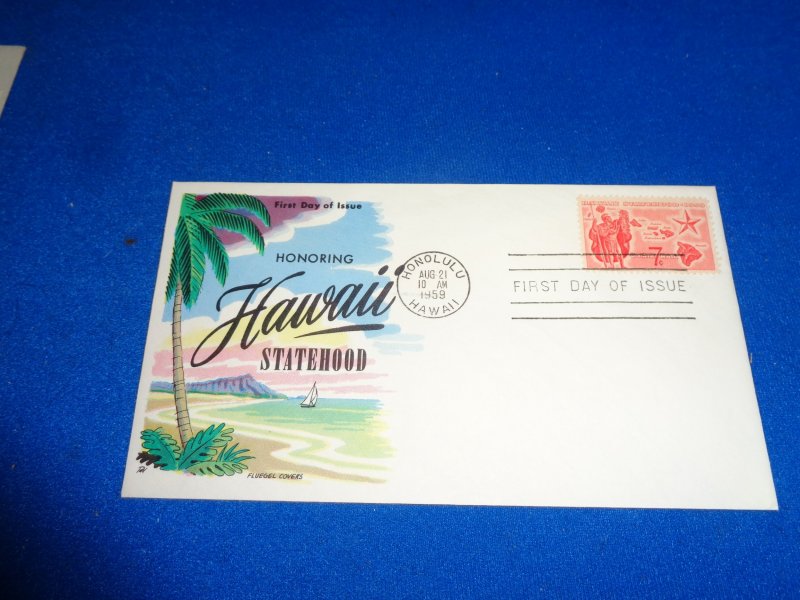 FLEUGEL MULTI COLORED CACHET FDC:  US SCOTT# C55