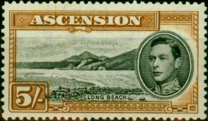 Ascension 1944 5s Black & Yellow-Brown SG46a Fine MNH 