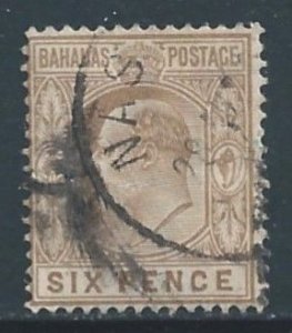 Bahamas #40 Used 6p Edward VII - Wmk. 2