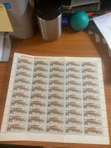 CZECHOSLOVAKIA  5K SC.2751 1989 WWF FROGS NEWTS MNH FULL SHEET PG28