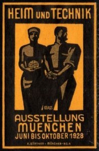 1928 Germany Embossed Poster Stamp Home And Technology Exhibition Munich