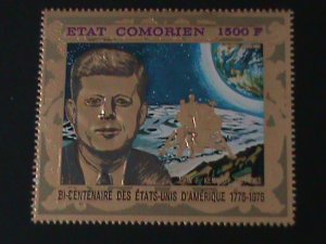 UMM AL QIWAIN  JOHN FITQGARALD KENNEDY-COLOR GOLD EMBOSSED  MNH-VF-LAST ONE