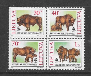 LITHUANIA #529-32  (A) BISON  WWF MNH