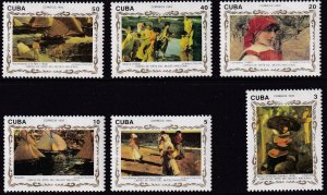 Sc# 3499 / 3504 Cuba 1993 Paintings complete set MNH CV: $4.55