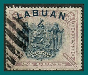 Labuan 1894 Arms & Supporters, p15, cancelled  #57,SG73