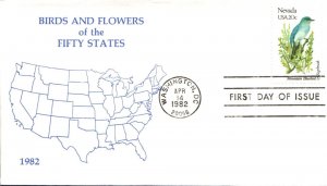 #1980 Nevada Birds - Flowers Unknown FDC