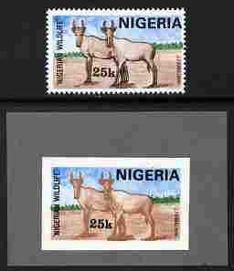 Nigeria 1984 Nigerian Wildlife 25k (Hartbeest) imperf mac...