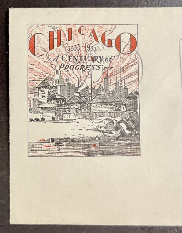 729 Adam K. Bert Cachet 1933 Chicago Century of Progress FDC 2B