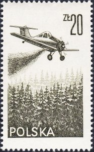 Poland 1977 MNH Stamps Scott C55 Contemporary Aviation Airplane Fire Fighting